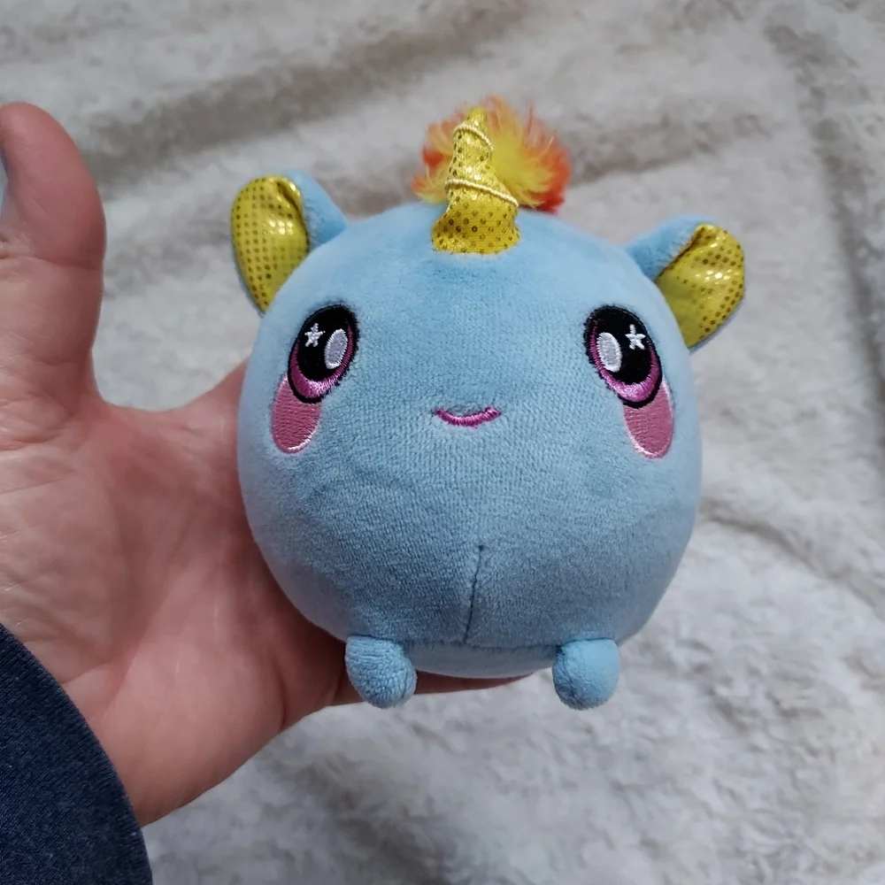 Mushmillows 14" Squishy Blue Cat & Mini squish Unicorn Sensory plush Whimsy - Picture 5 of 9